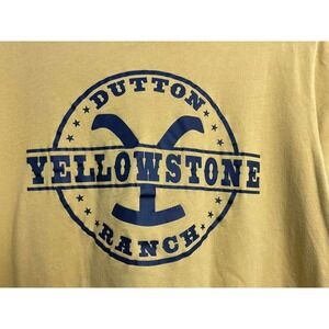 Yellowstone Ranch Dutton Logo Graphic T Shirt Men's XL Mustard‎ Yellow